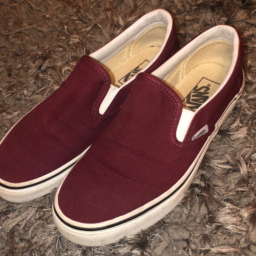 Maroon Slip On Vans